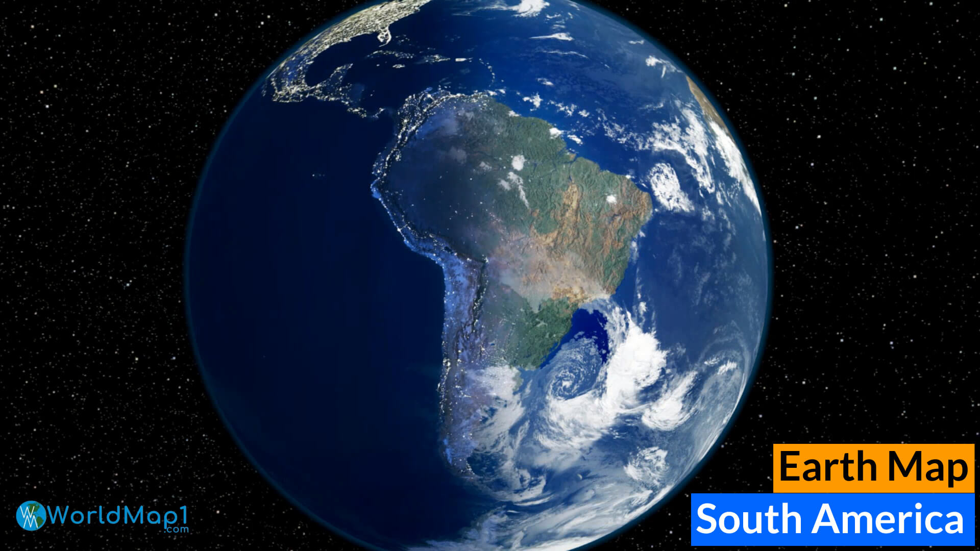 South America Earth Map